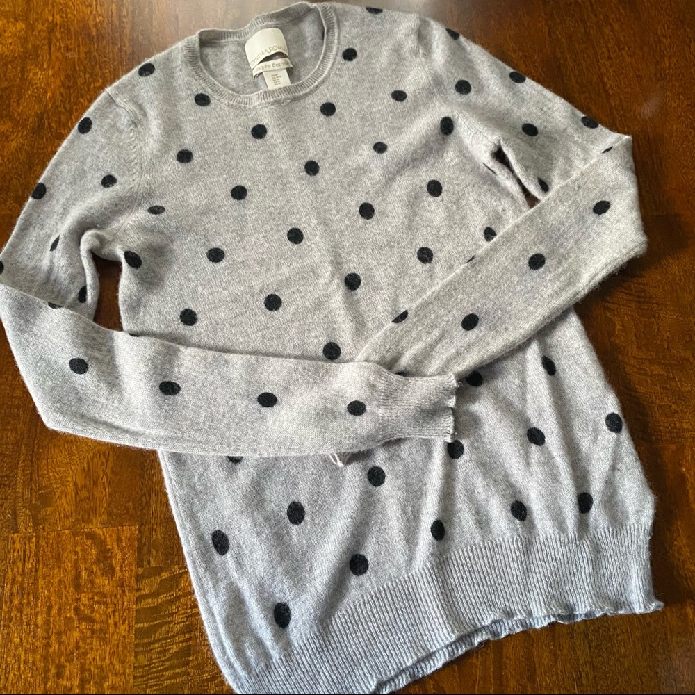 Cynthia Rowley Polka Dot Cashmere Sweater - Picture 2 of 7